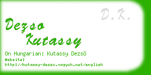 dezso kutassy business card